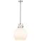 Newton Sphere 14" Wide Stem Hung Polished Nickel Pendant With White Sh