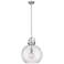 Newton Sphere 14" Wide Stem Hung Satin Nickel Pendant With Seedy Shade