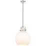 Newton Sphere 14"W Polished Nickel and White Pendant Light