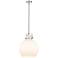 Newton Sphere 14"W Polished Nickel and White Pendant Light