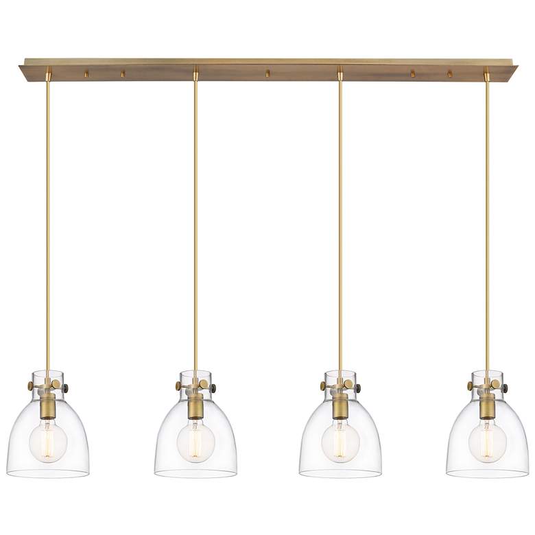 Image 1 Newton Sphere 15.5" Wide 3 Light Brushed Brass Multi Pendant w/ White