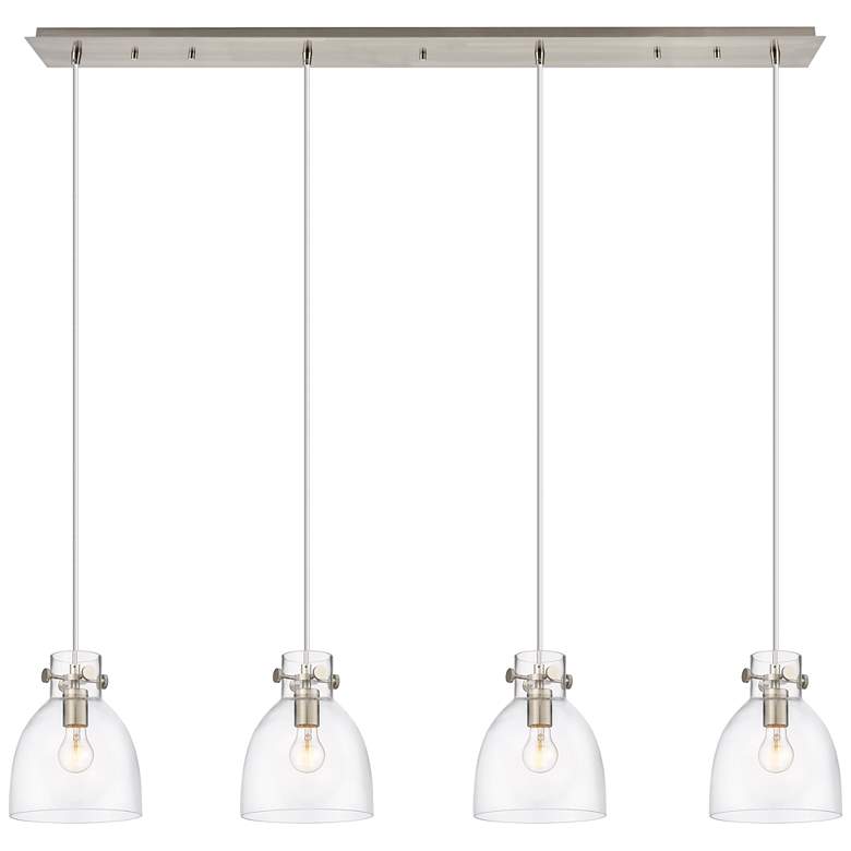 Image 1 Newton Sphere 15.5" Wide 3 Light Matte Black Multi Pendant With Clear