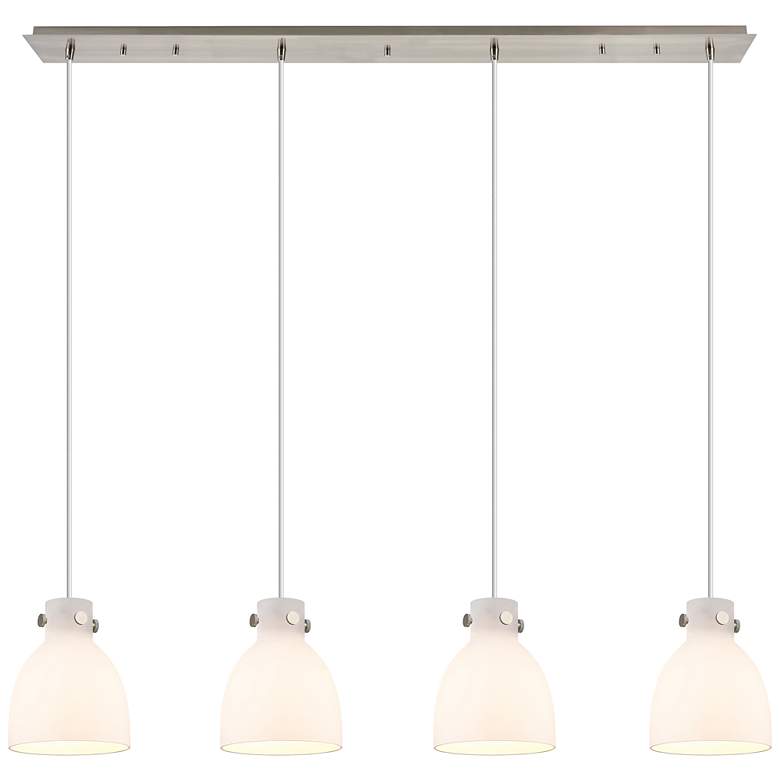 Image 1 Newton Sphere 15.5" Wide 3 Light Matte Black Multi Pendant With White