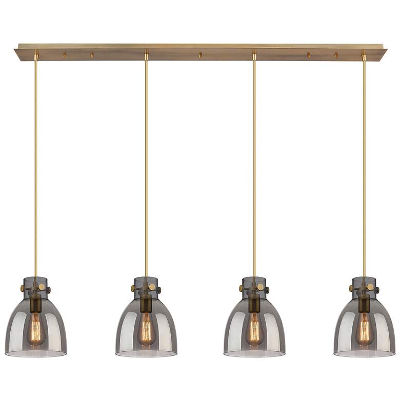 Image 1 Newton Sphere 15.5"W 3 Light Brushed Nickel Multi Pendant w/ Clear Sha