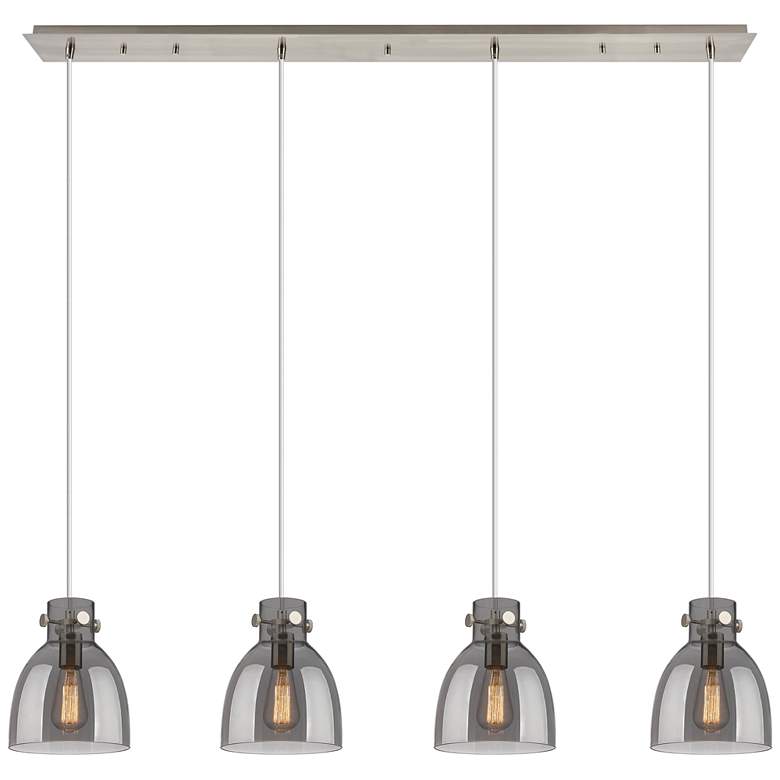 Image 1 Newton Sphere 15.5"W 3 Light Matte Black Multi Pendant w/ Light Smoke