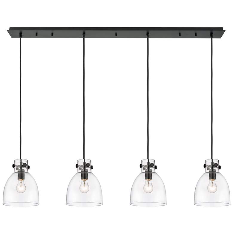 Image 1 Newton Sphere 15.5"W 3 Light Polished Nickel Multi Pendant With Clear