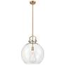 Newton Sphere 16" Brushed Brass Stem Hung Pendant