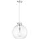 Newton Sphere 16" Wide Cord Hung Polished Nickel Pendant With Clear Sh