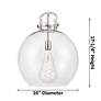 3_Newton Sphere 16" Wide Stem Hung Brushed Brass Pendant With Clear Shad more views