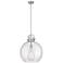 Newton Sphere 16" Wide Stem Hung Satin Nickel Pendant With Seedy Shade