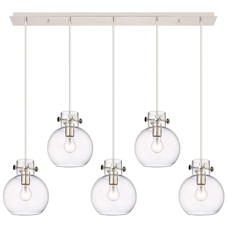 Image 1 Newton Sphere 18.63" Wide 6 Light Matte Black Multi Pendant w/ Clear S