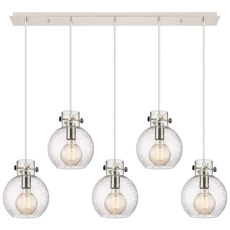 Image 1 Newton Sphere 18.63" Wide 6 Light Matte Black Multi Pendant w/ White S