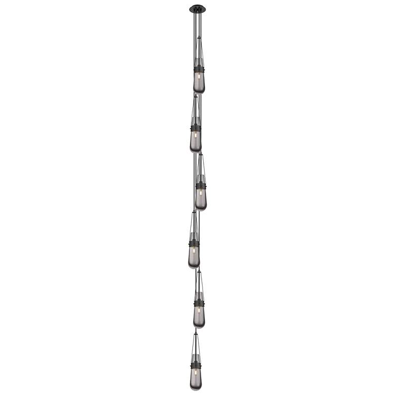 Image 1 Newton Sphere 18.63"W 6 Light Brushed Nickel Multi Pendant w/ Seedy Sh