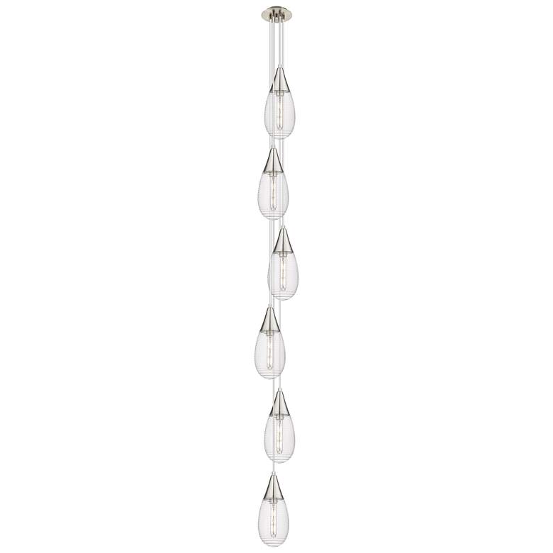Image 1 Newton Sphere 18.63"W 6 Light Polished Nickel Multi Pendant w/ White S