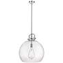 Newton Sphere 18" Wide Stem Hung Polished Nickel Pendant With Clear Sh
