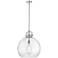 Newton Sphere 18" Wide Stem Hung Polished Nickel Pendant With Clear Sh
