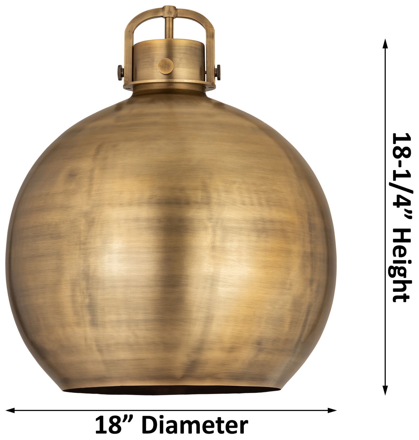 Image 5 Newton Sphere 18"W Brushed Brass Corded Pendant With Brushed Brass Sha more views