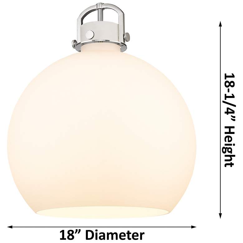 Image 2 Newton Sphere 18"W Champagne Stem Arched Pendant With White Shade more views