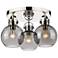 Newton Sphere 19.63"W 3 Light Polished Nickel Flush Mount w/ Smoke Sha