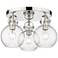 Newton Sphere 19.63"W 3 Light Polished Nickel Flush Mount With Seedy S