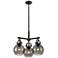Newton Sphere 20.4"W 3 Light Stem Hung Matte Black Pendant w/ Smoke Sh