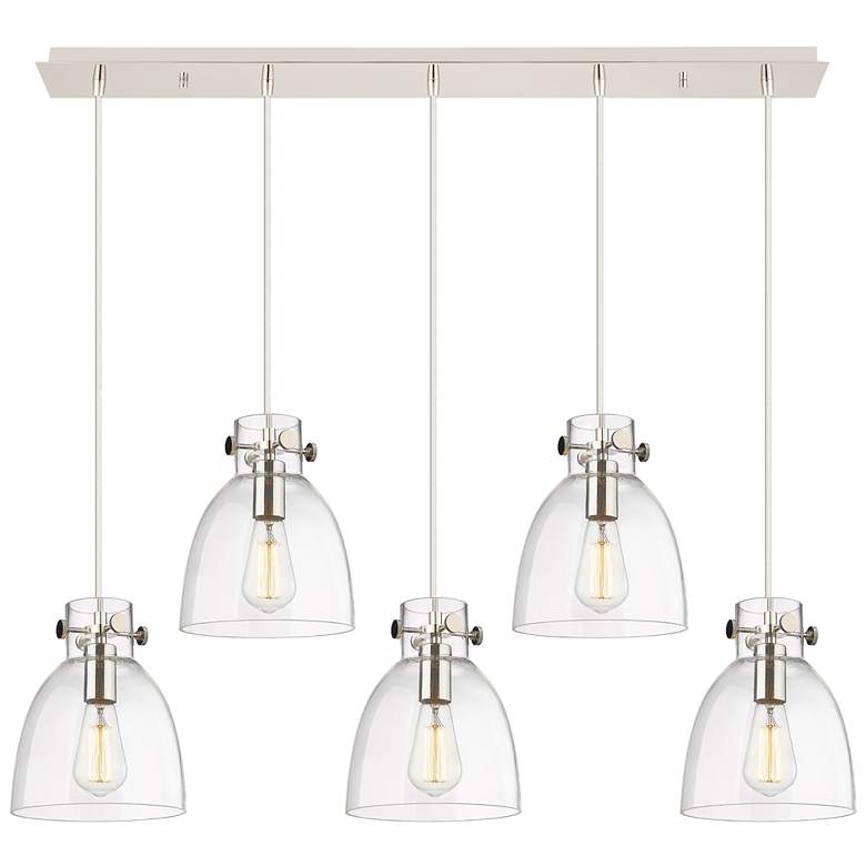 Image 1 Newton Sphere 22.13" Wide 9 Light Matte Black Multi Pendant w/ Clear S