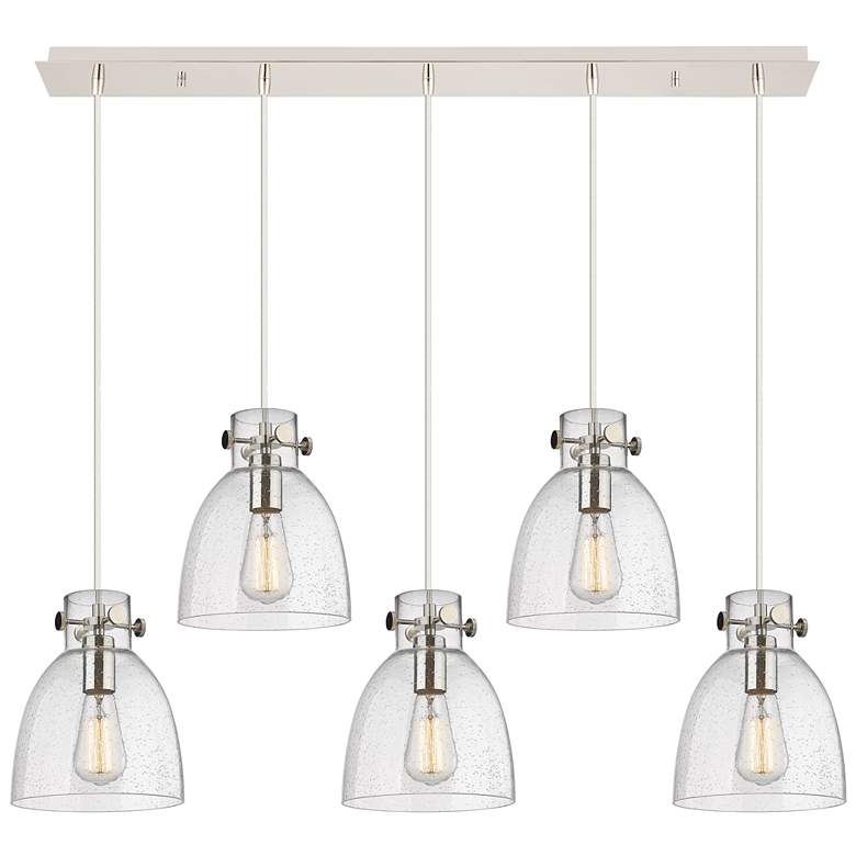 Image 1 Newton Sphere 22.13" Wide 9 Light Matte Black Multi Pendant w/ White S