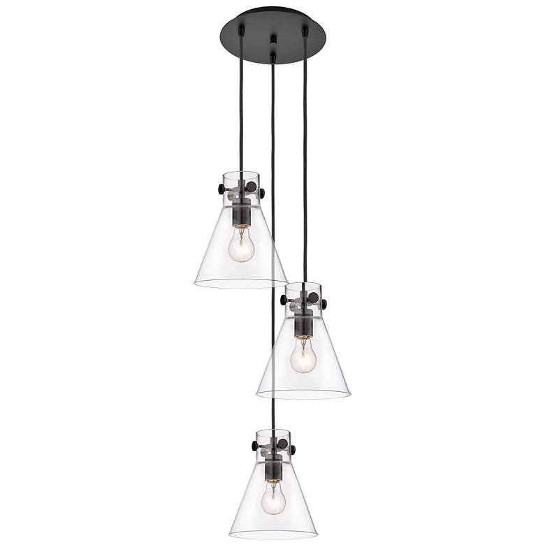 Image 1 Newton Sphere 22.13"W 9 Light Brushed Brass Multi Pendant w/ Smoke Sha