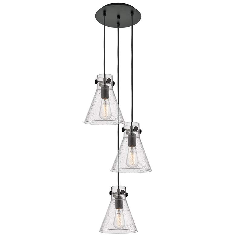 Image 1 Newton Sphere 22.13"W 9 Light Brushed Brass Multi Pendant w/ White Sha