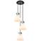 Newton Sphere 22.13"W 9 Light Brushed Nickel Multi Pendant w/ Clear Sh