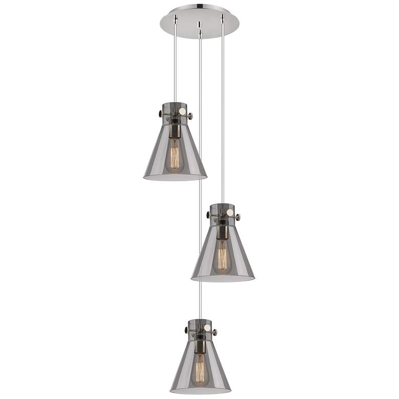 Image 1 Newton Sphere 22.13"W 9 Light Brushed Nickel Multi Pendant w/ Seedy Sh
