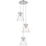 Newton Sphere 22.13"W 9 Light Brushed Nickel Multi Pendant w/ Smoke Sh