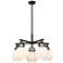 Newton Sphere 26"W 5 Light Black Stemmed Chandelier w/ White Shade
