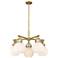 Newton Sphere 26"W 5 Light Brushed Brass Stemmed Chandelier w/ White S