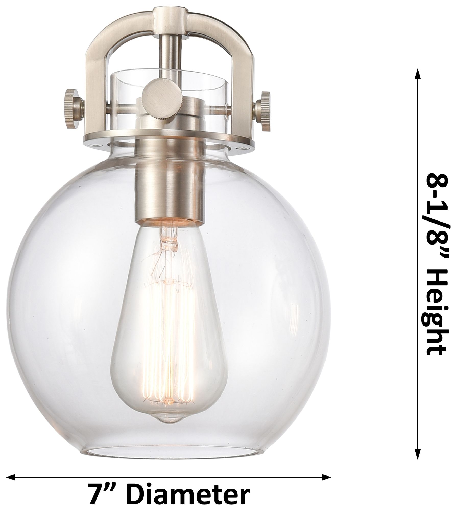 Image 2 Newton Sphere 26"W 6 Light Black Stem Chandelier With Clear Shade more views