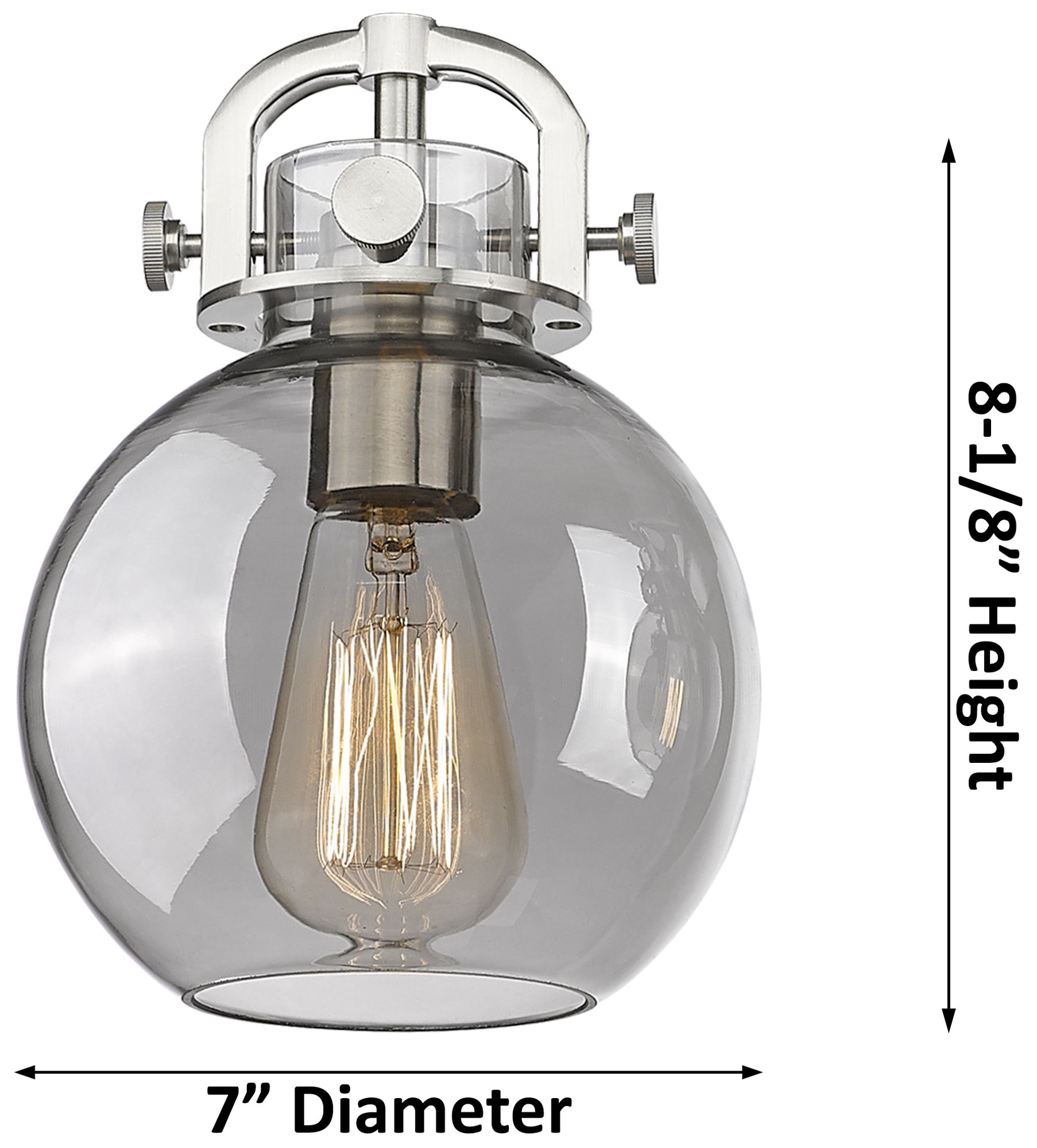 Image 2 Newton Sphere 26"W 6 Light Brass Stem Arch Chandelier w/ Seedy Shade more views