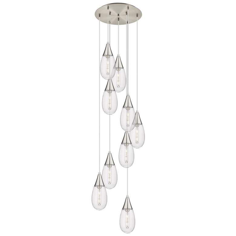Image 1 Newton Sphere 27.25"W 12 Light Brushed Brass Multi Pendant w/ Clear Sh