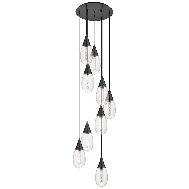 Image 1 Newton Sphere 27.25"W 12 Light Brushed Brass Multi Pendant w/ Seedy Sh