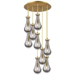 Newton Sphere 27.25"W 12 Light Brushed Nickel Multi Pendant w/ Seedy S