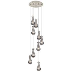 Newton Sphere 27.25"W 12 Light Matte Black Multi Pendant w/ Smoke Shad