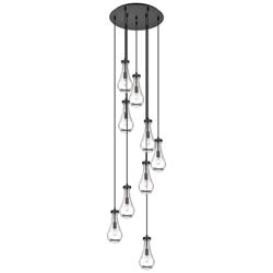 Newton Sphere 27.25"W 12 Light Polished Nickel Multi Pendant w/ Clear
