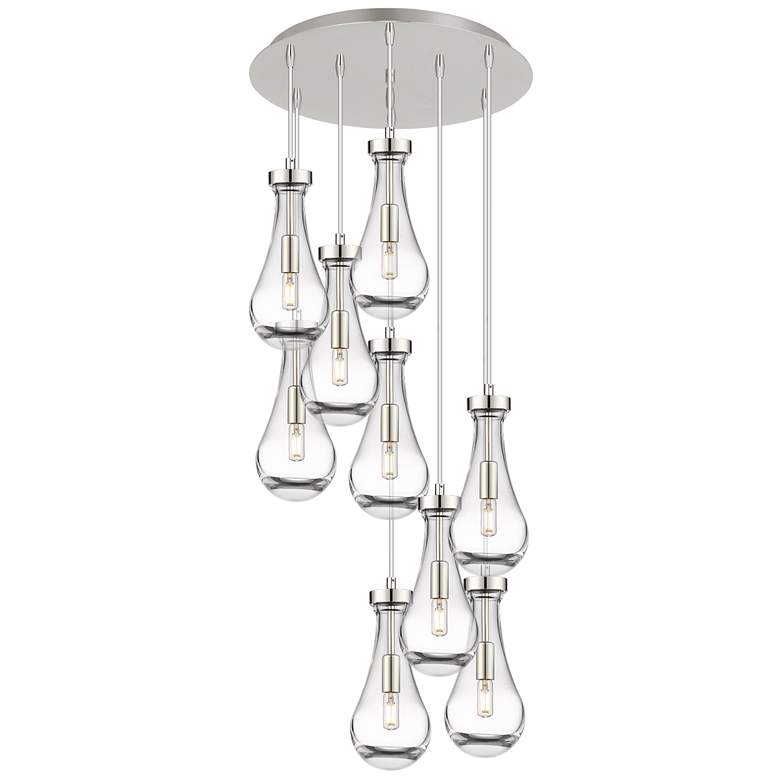 Image 1 Newton Sphere 27.25"W 12 Light Polished Nickel Multi Pendant w/ Seedy