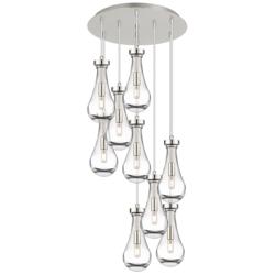 Newton Sphere 27.25"W 12 Light Polished Nickel Multi Pendant w/ Seedy