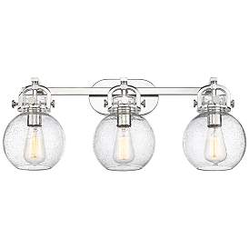 Image1 of Newton Sphere 27" Wide 3 Light Polished Nickel Bath Light With Seedy S
