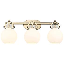 Image1 of Newton Sphere 27"W 3 Light Brushed Brass Bath Light With Matte White S