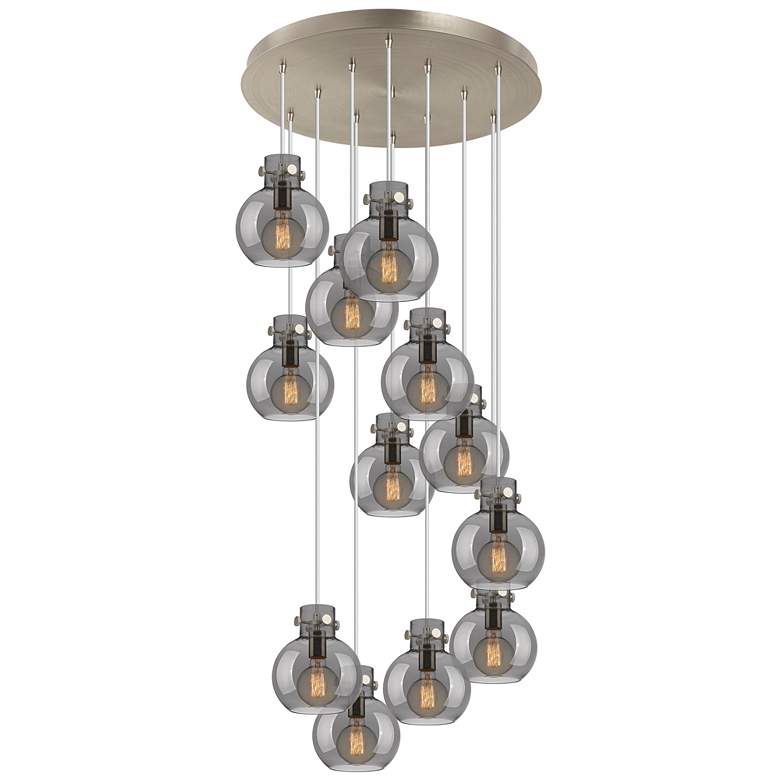 Image 1 Newton Sphere 39.75" Wide 3 Light Matte Black Linear Pendant w/ Seedy