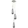 Newton Sphere 39.75"W 3 Light Brushed Nickel Linear Pendant w/ Clear S