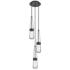 Newton Sphere 39.75"W 3 Light Brushed Nickel Linear Pendant w/ Smoke S