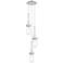 Newton Sphere 39.75"W 3 Light Brushed Nickel Linear Pendant w/ White S