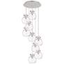 Newton Sphere 39.75"W 5 Light Brushed Nickel Linear Pendant w/ Smoke S